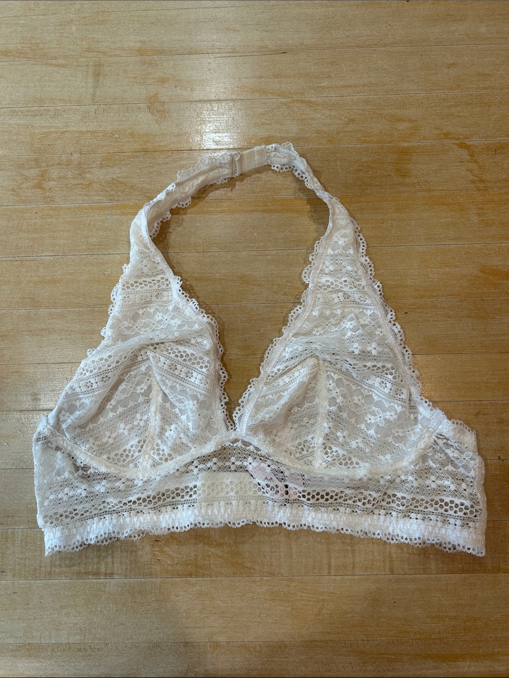 Victoria's Secret White Lace Halter Bralette